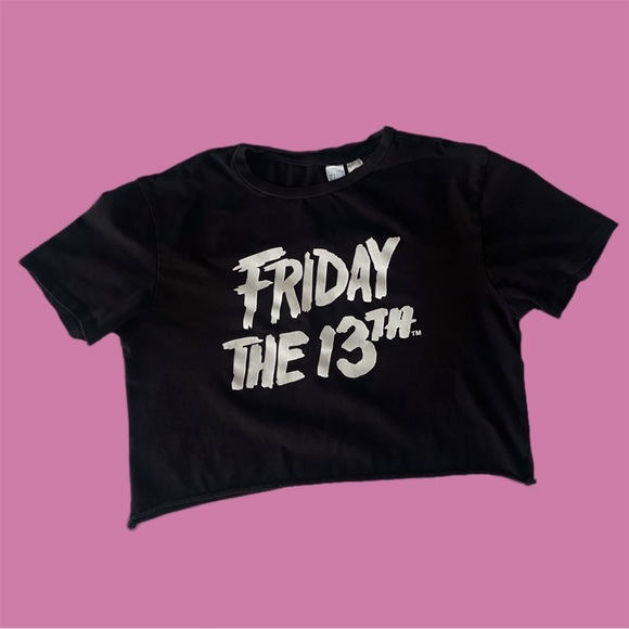 Oversized Cropped  Friday the 13th Tee - Picture 1 of 2